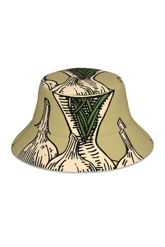 Vintage Garlic Bread Illustration Print Men and Women Night Reflective Hat Runner Cap Visor Bucket Hat Boonie Cap