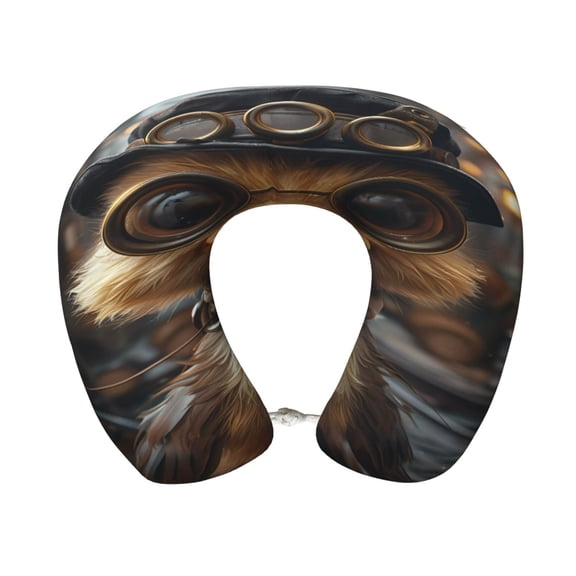 Xecao Vintage Gentleman Duck Print Memory Foam Cervical Neck Pillow Versatile U-Shaped Pillows for Home,Office,Camping,Travelling,Soft Washable Cover