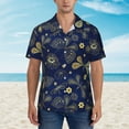 thumbnail image 1 of Xecao Vintage Golden Butterfly print Hawaiian shirt - a stylish short-sleeve button-down for men, perfect for casual beach and tropical outings., 1 of 9