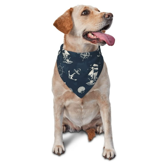 Xecao Vintage Marine for Pet Bandana - A Stylish Triangle Accessory for Small to Large Dogs, Puppies, and Cats