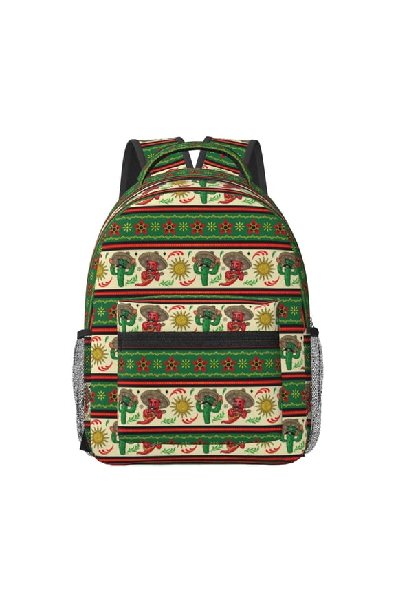 Vintage Mexican Print Casual Backpack: A Computer Backpack Ideal for Men and Women, Perfect for College, School, or Daily Travels-One Size