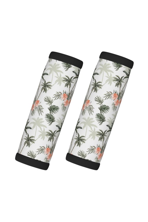 Vintage Palm Trees Print 2 Pack Luggage Handles Wrap Grips Identifiers Bright Luggage Markers, Unique Travel Essentials,Bright Luggage Markers