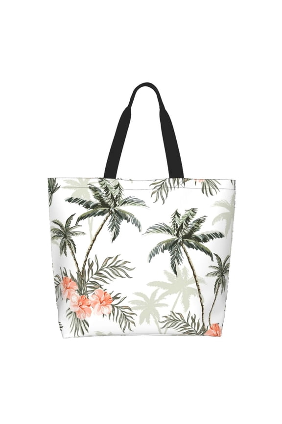 Vintage Palm Trees for Tote Bag for Women, Tote Shoulder Bag with a littlw pocket and Handbag for Travel, Work