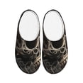 thumbnail image 1 of Xecao Vintage Pattern Flower Skull Print Cotton Slippers Fuzzy Warm Cozy Slippers Non Slip House Slippers For Indoor Outdoor Cotton Slippers House Slippers-35/36, 1 of 7