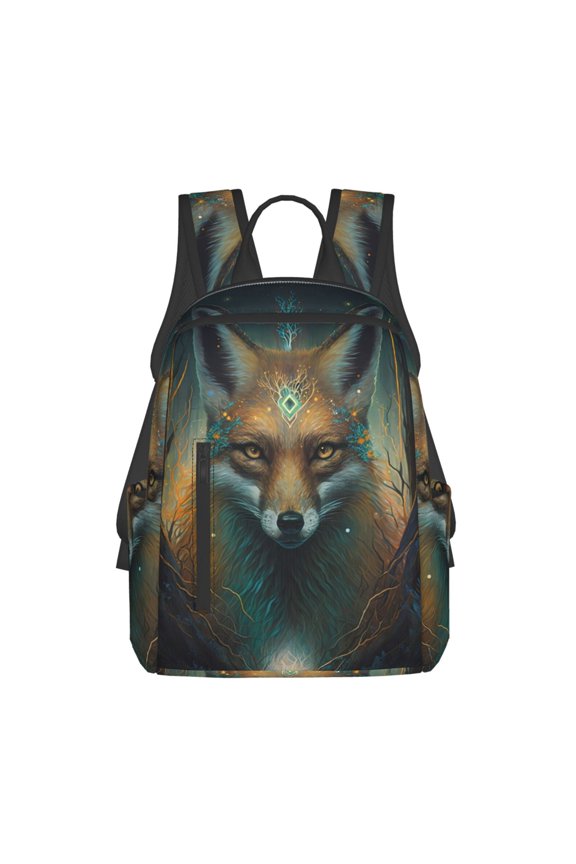 Vintage Pattern Fox print Backpack For women men Aesthetic Lightweight Travel Daypack Simple Cute Backpack For Bookbag