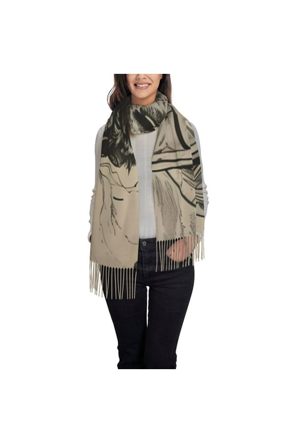 Vintage Ram Pilot Pattern Womens Winter Scarf Fall Scarf Oversized Large Scarf for Women Warm Shawl Wrap