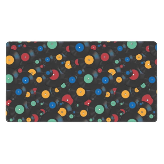 Xecao Vintage Records for Waterproof Mouse Pad - Extended Contour Mouse Mat, Large Gaming Mousepad Laptop Keyboard Mat with Non-Slip Rubber Base
