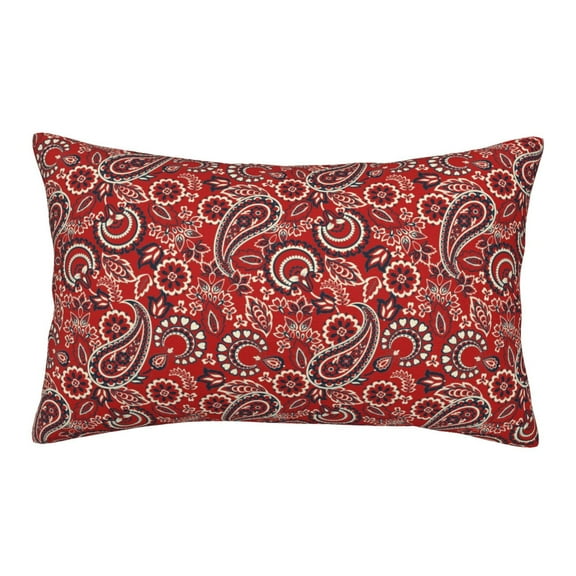 Xecao Vintage Red Paisley for Decorative Throw Pillow Case for Couch,Sofa or Bed Set,Pillow Cover for Sofa Home Decor Ideal Gift-20"x30"