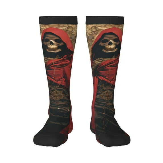 Xecao Vintage Rose Scepter Skull Print Compression Socks for Both Men And Women for Running, Travel, Flight, Nurse