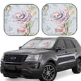 thumbnail image 1 of Xecao Vintage Rose for Foldable Car Sun Shades (2-Pack) offer sun protection with an easy-fold design for convenient windshield shading., 1 of 7