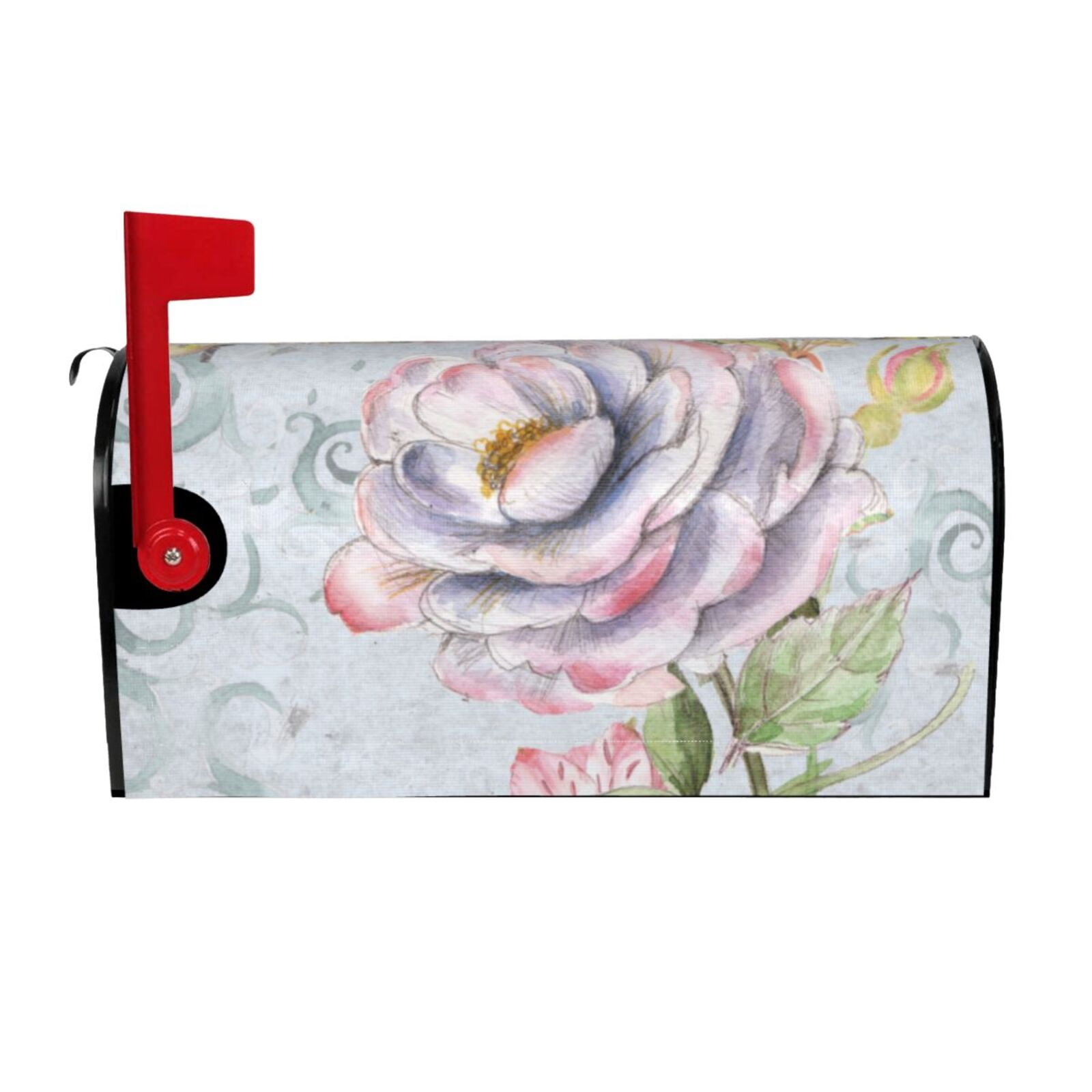 Xecao Vintage Rose for Mailbox Cover with Magnetic Strips, Waterproof and Sunscreen, Adds a Decorative Touch to Your Garden Yard.