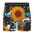 thumbnail image 1 of Xecao Vintage Sunflowes Print Boxer Briefs for Men's Stretch Moisture-Wicking Underwear, Mid-Rise Classics breathable fabric, 1 of 7