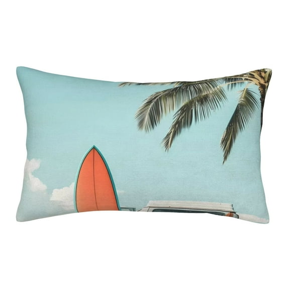 Xecao Vintage Surf Van Beach for Decorative Throw Pillow Case for Couch,Sofa or Bed Set,Pillow Cover for Sofa Home Decor Ideal Gift(Pillow core not included)-14"x20"