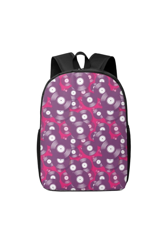Vintage Vinyl Record print Travel Backpack, Large Computer Backpack for Men Women, College School Rucksack Book Bag