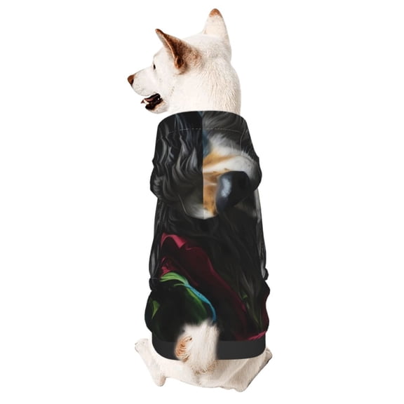 Xecao Vintage Wolf Warrior Pattern Sweatshirts Winter Pet Dog Hoodie Puppy Coat Dog Sweaters Dog Clothes with Hat Dog Clothes Costume Outfit,Small Pets Wear-