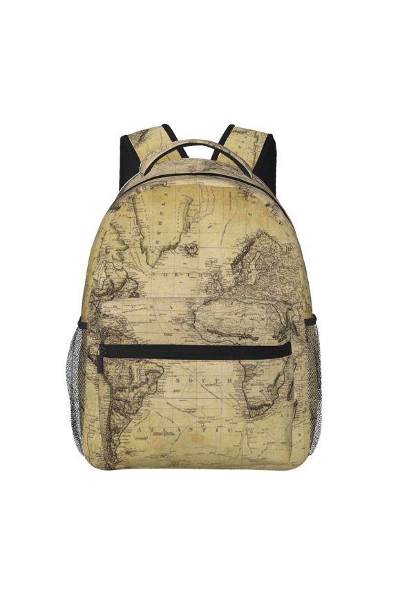 Vintage World Map Backpack, a stylish and functional choice for both men and women, is the perfect basic bookbag for college, work, or travel