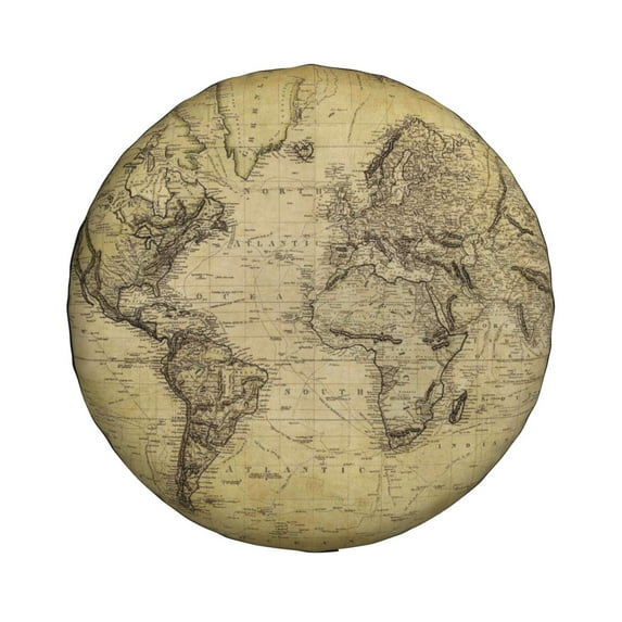 Xecao Vintage World Map for Tire Covers: Waterproof, dust-proof, and universally fitting for trailers, SUVs