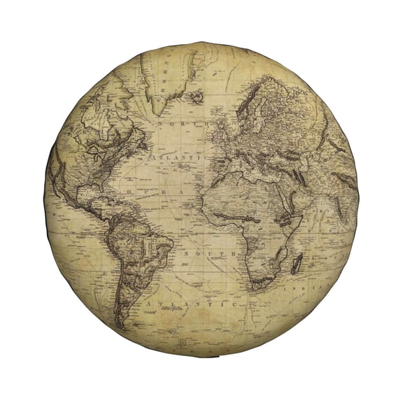 Xecao Vintage World Map for Tire Covers: Waterproof, dust-proof, and universally fitting for trailers, SUVs