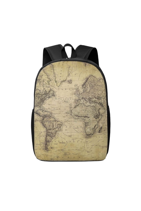 Vintage World Map print Travel Backpack, Large Computer Backpack for Men Women, College School Rucksack Book Bag