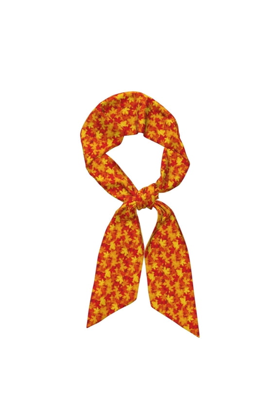 Vintage maple leaves autumn Pattern Large Satin Head Scarf - Satin Hair Scarves Silk Bandana Scarf Headscarf Silk Feeling Scarf for Women