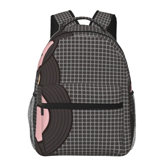Xecao Vinyl Records Backpack, a stylish and functional choice for both men and women, is the perfect basic bookbag for college, work, or travel