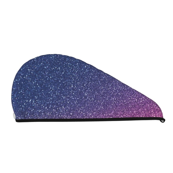 Xecao Violet Glitter Print Hair Towel, Hair Turbans for Wet Hair, Drying Hair Wrap for Curly Hair Women,Coral Velvet Dry Hair Cap,Dry Hair Hat