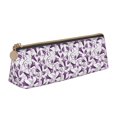 thumbnail image 1 of Xecao Violets Flowers Print Leather Pencil Case -Stationery Bag Pen Holder for Work & Office, 1 of 5