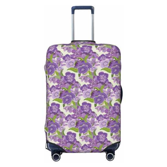 Xecao Violets Flowers print Elastic Luggage Cover, with double-sided print , is perfect for travel, business, and daily use