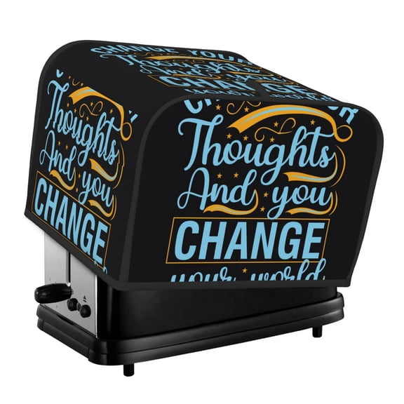 Xecao Not All Those Who Wander Are Lost 2 Print 4 Slice Toaster Cover with Pockets, Small Appliance Cover, Dust and Fingerprint Protection, Machine Washable