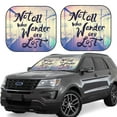 thumbnail image 1 of Xecao Not All Those Who Wander Are Lost for Foldable Car Sun Shades (2-Pack) offer sun protection with an easy-fold design for convenient windshield shading., 1 of 7