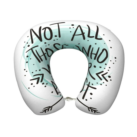 Xecao Not All Who Wander Are Lost1 Print Memory Foam Cervical Neck Pillow Versatile U-Shaped Pillows for Home,Office,Camping,Travelling,Soft Washable Cover