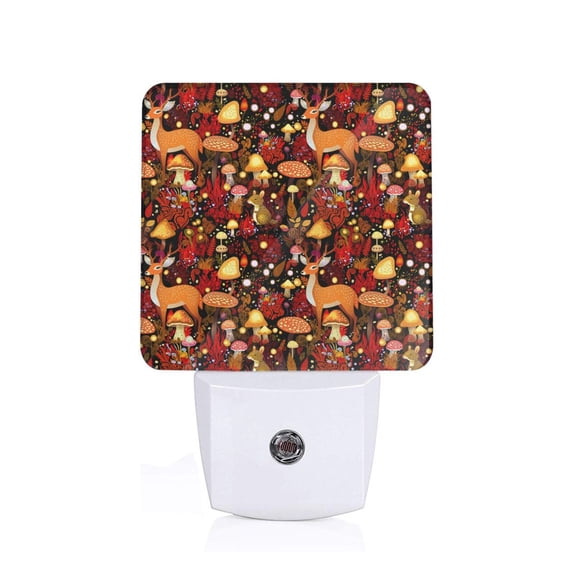 Xecao Warm Forest Plants and Deer for Night Light - a Wall-mounted LED Fixture with A Dusk-to-dawn Sensor, Ideal for Bedrooms, Bathrooms, Hallways, and Kitchens-US