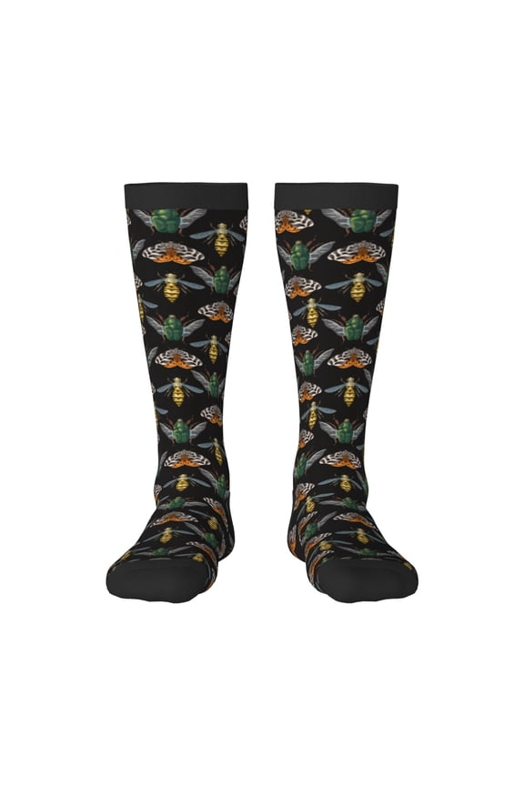 Wasp Cockchafer Butterfly Print Compression Socks for Both Men And Women for Running, Travel, Flight, Nurse
