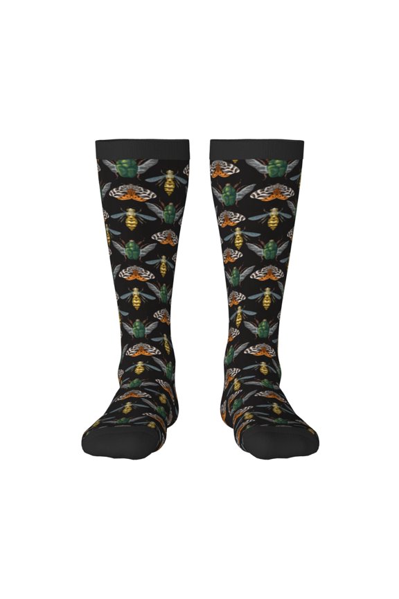 Wasp Cockchafer Butterfly Print Compression Socks for Both Men And Women for Running, Travel, Flight, Nurse
