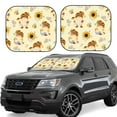 thumbnail image 1 of Xecao Watercolor Bee Honey Honeycomb Bee for Foldable Car Sun Shades (2-Pack) offer sun protection with an easy-fold design for convenient windshield shading., 1 of 7
