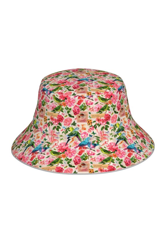 Watercolor Birds Print Men and Women Night Reflective Hat Runner Cap Visor Bucket Hat Boonie Cap