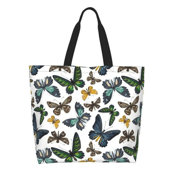Xecao Watercolor Butterflies for Tote Bag for Women, Tote Shoulder Bag with a littlw pocket and Handbag for Travel, Work