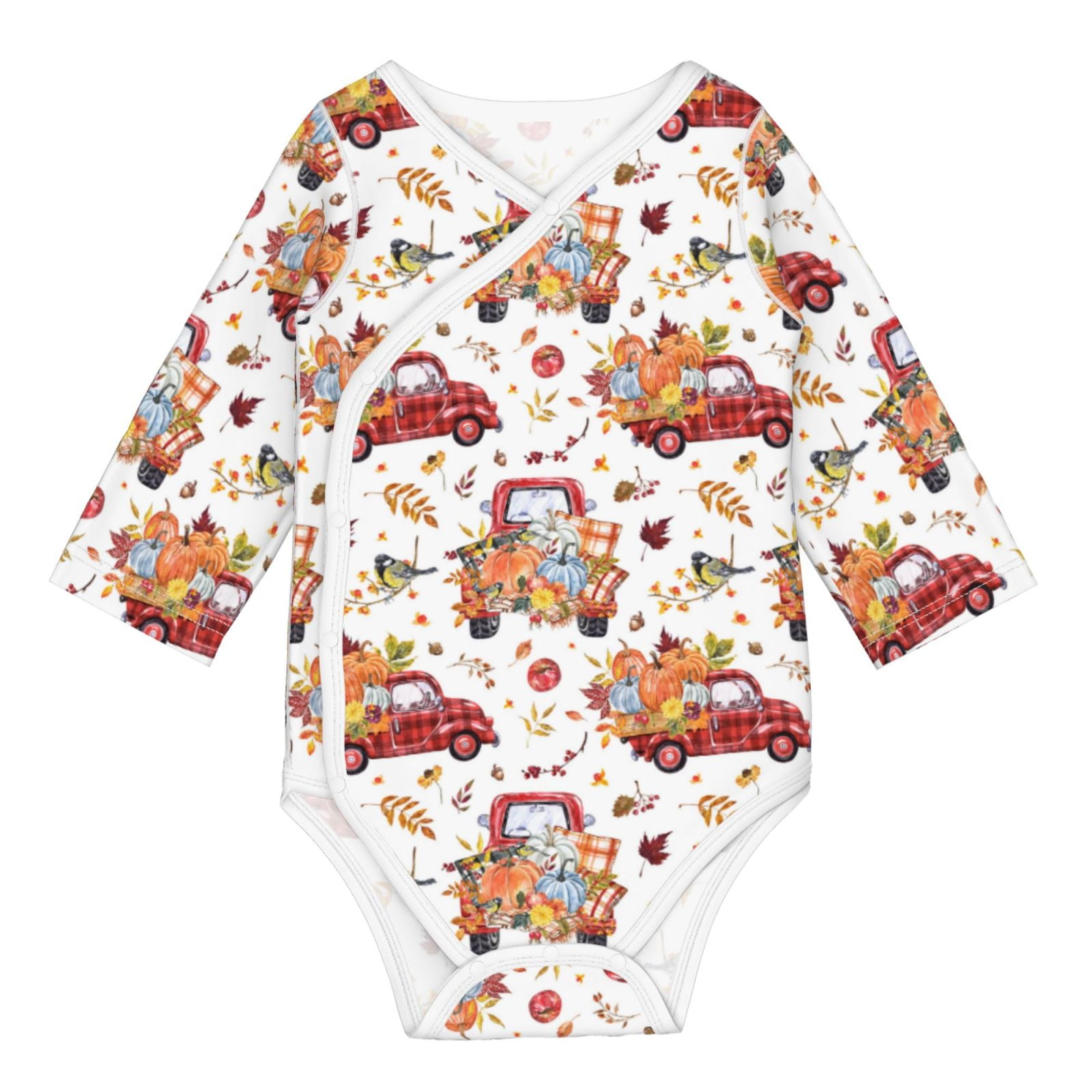 Xecao Watercolor Fall Print Baby unisex-baby Cotton Long-sleeve Bodysuits-3 Months