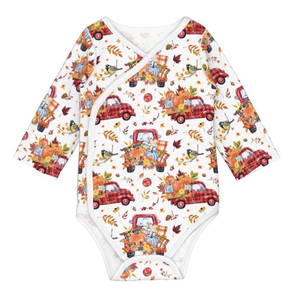 Xecao Watercolor Fall Print Baby unisex-baby Cotton Long-sleeve Bodysuits-3 Months