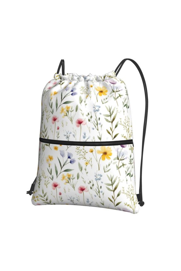 Watercolor Floral A for Drawstring Bags,Pull String Backpack Bags,String Bag Sackpack
