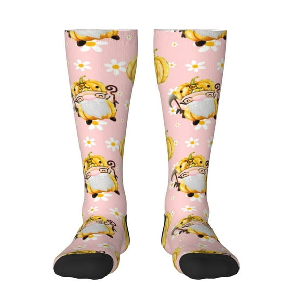 Xecao Watercolor Gnomes print thigh-high socks, crafted for both men and women with a stretchy, high-opaque design perfect for daily wear