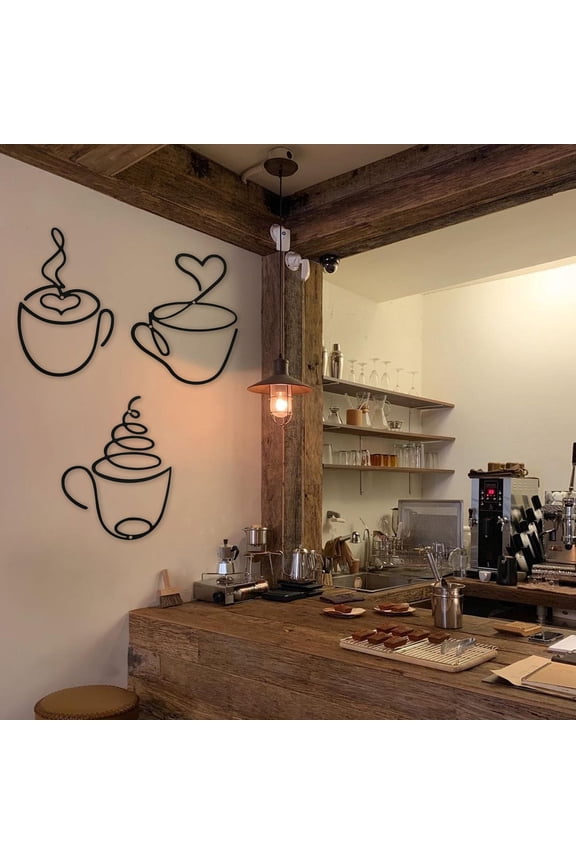 Metal Wall Hanging Pendant, Iron Wall Art Decoration for Coffee Shop Living Room Bedroom Rustic Farmhouse Home Wall Decor