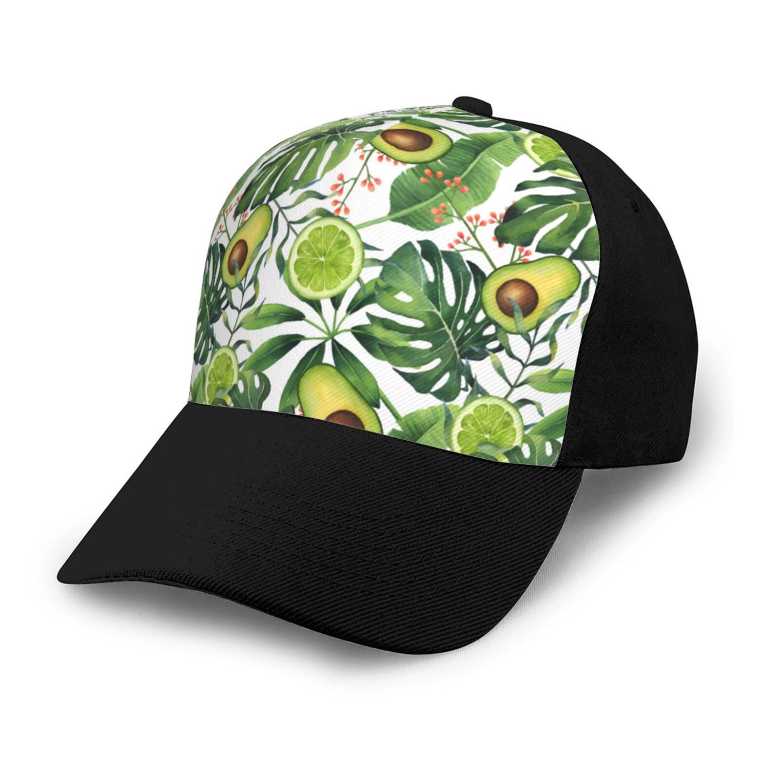 xecao-watercolor-green-tropical-print-unisex-vintage-washed-baseball