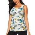 thumbnail image 1 of Xecao Watercolor Leaves print women's scoop neck, loose-fit workout tank tops for the gym., 1 of 9