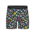 thumbnail image 1 of Xecao Watercolor Meadow Flowers Print Boxer Briefs for Men's Stretch Moisture-Wicking Underwear, Mid-Rise Classics breathable fabric, 1 of 7
