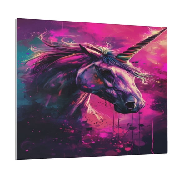 Xecao Watercolor Painting White Horse for Waterproof Framed Canvas Art - Modern Home Decor with Real Wood Frame for Gifting and Interior Design,Horizontal