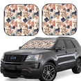 thumbnail image 1 of Xecao Watercolor Plants for Foldable Car Sun Shades (2-Pack) offer sun protection with an easy-fold design for convenient windshield shading., 1 of 7