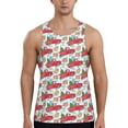 thumbnail image 1 of Xecao Watercolor Red Truck And Fir Tree Men's Tank Top Workout Quick Dry Sleeveless Gym Jogging Muscle Shirts Summer Swim Beach Tops, 1 of 9