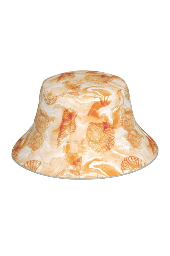 Watercolor Sea Shells Print Men and Women Night Reflective Hat Runner Cap Visor Bucket Hat Boonie Cap