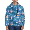 thumbnail image 1 of Xecao Watercolor Ships Pattern Men's Adult Pullover Hoodie,Hooded Sweatshirt-X-Large, 1 of 7